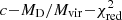 $ c{-}M_{\rm D}/M_{\rm vir}{-}\chi_{\rm red}^2 $
