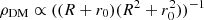 $ \rho_{\rm DM} \propto ((R+r_0)(R^2+r_0^2))^{-1} $
