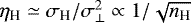 $\eta_{\textrm{H}} \simeq \sigma_{\textrm{H}}/\sigma_{\perp}^2 \propto 1/\sqrt{n_{\textrm{H}}}$
