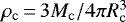 $\rho_{\mathrm{c}}\,{=}\,3M_{\mathrm{c}}/4\pi R_{\mathrm{c}}^3$