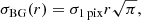 $$ \begin{aligned} \sigma _{\rm BG}(r)=\sigma _{\rm 1\,pix}r\sqrt{\pi }, \end{aligned} $$