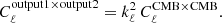 $$ \begin{aligned} C_\ell ^{\mathrm{output} 1\times \mathrm{output} 2} = k_\ell ^2\,C_\ell ^{\mathrm{CMB} \times \mathrm{CMB} }. \end{aligned} $$