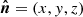 $ {\boldsymbol{\hat n}} = (x, y, z) $