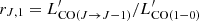 $ r_{J,1} = L^\prime_{{\rm CO}(J{\rightarrow}J{-}1)}/L^\prime_{\rm CO(1{-}0)} $