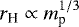 $r_{\textrm{H}} \propto m_{\textrm{p}}^{1/3}$