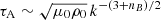 $ \tau_{\mathrm{A}} \sim \sqrt{\mu_0 \rho_0}\,k^{-\left( 3+n_B \right)/2} $
