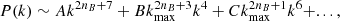 $$ \begin{aligned} P(k) \sim A k^{2 n_B + 7} + B k_{\mathrm{max}}^{2 n_B + 3} k^4 + C k_{\mathrm{max}}^{2 n_B + 1} k^6 + ..., \end{aligned} $$