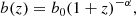 $$ \begin{aligned}&b(z) = b_0 (1+z)^{-\alpha } ,\end{aligned} $$