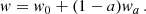 $$ \begin{aligned} w = w_0 +(1-a) w_a \, . \end{aligned} $$