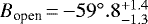 $B_{\text{open}}\,{=}\,{-}59^{\circ}.8^{+1.4}_{-1.3}$