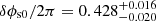 $ \delta\phi_{\mathrm{s0}}/2\pi=0.428_{-0.020}^{+0.016} $