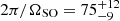 $ 2\pi/\Omega_{\mathrm{SO}}=75^{+12}_{-9} $