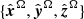 $ \{\hat{\boldsymbol{x}}^{\Omega},\hat{\boldsymbol{y}}^{\Omega},\hat{\boldsymbol{z}}^{\Omega}\} $