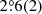 $ 2{{\overset{\circ}{.}}}6(2) $