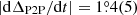 $ |\mathrm{d}\Delta_{\mathrm{P2P}}/\mathrm{d}t|=1{{\overset{\circ}{.}}}4(5) $