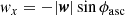 $$ \begin{aligned} w_x=-|\boldsymbol{w}|\sin {\phi _{\rm asc}} \end{aligned} $$
