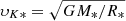 $ \upsilon_{K\ast} = \sqrt{GM_{\ast}/R_{\ast}} $