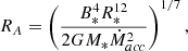 $$ \begin{aligned} R_A = \left( \frac{B_{*}^4 R_{*}^{12}}{2 G M_{*}\dot{M}_{acc}^2} \right)^{1/7}, \end{aligned} $$