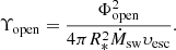 $$ \begin{aligned} \Upsilon _{\rm open} =\frac{\Phi _{\rm open}^2}{4 \pi R_{*}^2 \dot{M}_{\rm sw} \upsilon _{\rm esc}}. \end{aligned} $$
