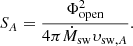 $$ \begin{aligned} S_A =\frac{\Phi _{\rm open}^2}{4 \pi \dot{M}_{\rm sw} \upsilon _{\mathrm{sw},A}}. \end{aligned} $$