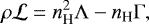 \begin{equation*} \rho \mathcal{L} = n_{\textrm{H}}^2\Lambda - n_{\textrm{H}}\Gamma, \end{equation*}