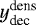 $y_{\textrm{dec}}^{\textrm{dens}}$