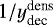 $1/y_{\textrm{dec}}^{\textrm{dens}}$