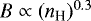 $B \propto (n_{\textrm{H}})^{0.3}$