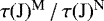 $\tau(\rm J)^{\textrm{M}}\, / \, \tau(\rm J)^{\textrm{N}}$