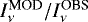 $I_{\nu}^{\textrm{MOD}}/I_{\nu}^{\textrm{OBS}}$