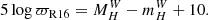$$ \begin{aligned} 5 \log \varpi _{\rm R16} = M_H^W - m_H^W + 10. \end{aligned} $$