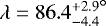 $\lambda = {86.4^{&#x002B;2.9}_{-4.4}}^{\circ}$