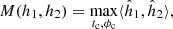 $$ \begin{aligned} M(h_1,h_2) =\max _{t_{\rm c},\phi _{\rm c}}\langle \hat{h}_1,\hat{h}_2 \rangle , \end{aligned} $$