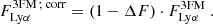 $$ \begin{aligned} F^\mathrm{3FM\,;\,corr}_{\mathrm{Ly}\alpha } = (1-\Delta F)\cdot F^\mathrm{3FM}_{\mathrm{Ly}\alpha }\ . \end{aligned} $$