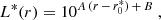 $$ \begin{aligned} L^*( r )=10^{A\,(r\,-\,r_0^*)\,+\,B}\ , \end{aligned} $$