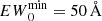 $ {EW}_0^{\mathrm{min}}=50\,{\AA} $
