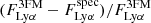 $ (F^{\mathrm{3FM}}_{\mathrm{Ly}\alpha}-F^{\mathrm{spec}}_{\mathrm{Ly}\alpha})/F^{\mathrm{3FM}}_{\mathrm{Ly}\alpha} $