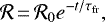 \begin{equation*} {{\cal R}} \,{=}\, {{\cal R}}_0 e^{-t/{\tau_{\textrm{fr}}}},\end{equation*}