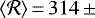 ${\langle {{\cal R}} \rangle} \,{=}\,314\,{\pm}\,$