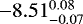 $-8.51_{-0.07}^{0.08}$