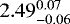 $2.49_{-0.06}^{0.07}$