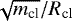 $\sqrt{m_{\textrm{cl}}}/R_{\textrm{cl}}$