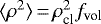 $\langle \rho^2 \rangle\,{=}\,\rho_{\textrm{cl}}^2 f_{\textrm{vol}}$