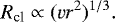 \begin{equation*}R_{\textrm{cl}} \propto (vr^2)^{1/3}. \end{equation*}