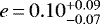 $e\,{=}\,0.10^{&#x002B;0.09}_{-0.07}$