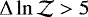 $\Delta \ln{\mathcal{Z}}>5$