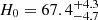 $ H_0 = 67.4^{+4.3}_{-4.7} $