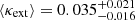 $ \langle\kappa_{\mathrm{ext}}\rangle = 0.035^{+0.021}_{-0.016} $