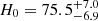 $ H_0 = 75.5^{+7.0}_{-6.9} $