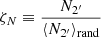 $$ \begin{aligned} \zeta _{N} \equiv \frac{N_{2^\prime }}{\langle N_{2^\prime }\rangle _{\rm rand}} \end{aligned} $$
